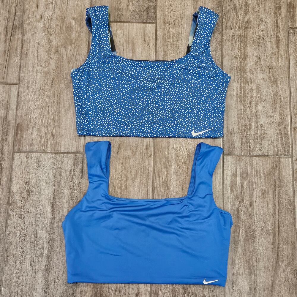 Nike Blue Tank Bikini Tops - Solid & Speckled Set